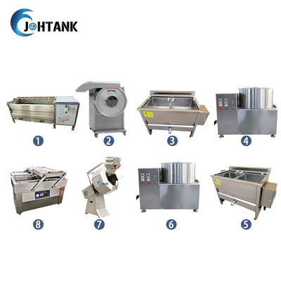 220V 380V ছোট আকারের আলুর চিপস তৈরির লাইন 8 সেট